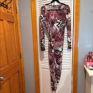 Va Va Voom Red Long Sleeve Bodycon Dress